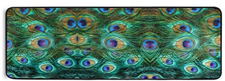 linomo Area Rug Teppich Pfau Feder Flur Läufer Teppichboden Teppiche Fußmatte Wohnzimmer Wohnkultur,Teppiche Flächenmatten für Kinder Jungen Mädchen Schlafzimmer 61 * 183 cm