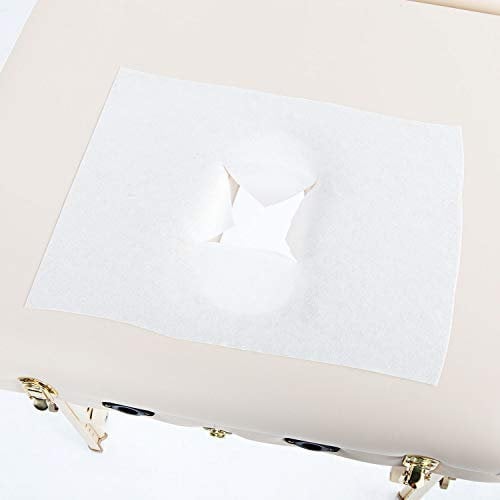 WellTouch Nasenschlitztücher mit X-Ausschnitt Set (1000 Stück) | Einwegauflage für Kosmetik- & Massageliege | Kopfstützenbezug aus Oeko-TEX Vlies | Professionelle Hygiene-Auflage