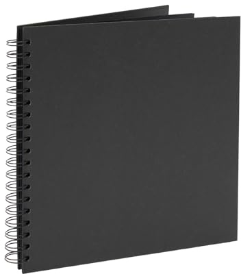 Hardcover Fotoalbum 25,4 x 25,4 cm Hochzeitsgästebuch Fotoalbum Schwarz Spiralalbum Fotobuch Kartoneinband zum Basteln Tagebuch Tagebuch Quadratisch 40 Blatt