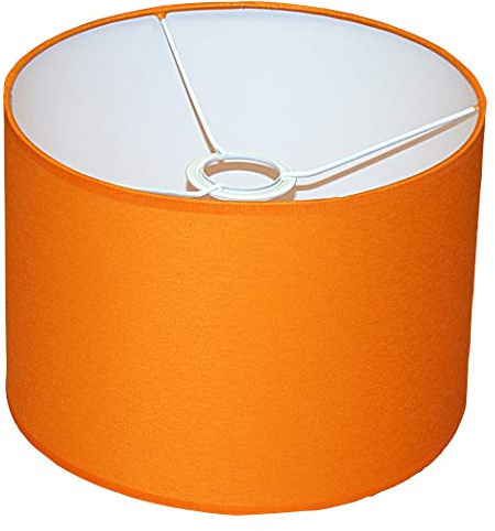 Lampenschirm 260x180 mm Durchmesser x Höhe | Roller | Baumwoll-Orange-| Für E27-Halter (groß) | Für Tisch-, Boden- und Hängelampen, einzel| Objektiv 26 x18 cm | Objektiv 26 | Lampenschirm 26
