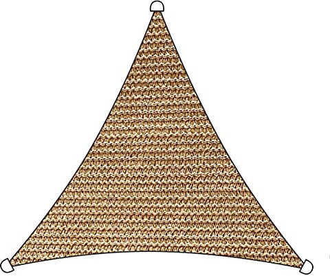 Triangle Voile D'ombrage 90% Taux D'ombrage Filet D'ombrage Isolation Respirant Toile D'ombrage Ajourée Extérieur Patio Filet D'ombrage Avec Anneau En Métal En Forme De D,Beach yellow,4.2x4.2x6m