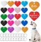 HACRAHO Personalisierte Haustier-ID-Tags, 20 PCS Double Sides Heart Dog Name Tag mit 10 Farben Aluminium Gravierte Hunde-ID-Tag mit 20 PCS Schlüsselanhänger für Hunde Katzen Welpe, Herzform