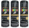 HitlineUK 3 x 250ml Matt Black Spray Paint – Multi-Purpose Aerosol Paint for Metal, Wood, Plastic, Glass & DIY – Fast Drying, Excellent Adhesion – Interior & Exterior Use