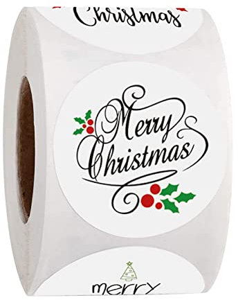 Weihnachtsaufkleber Weihnachts Geschenk Aufkleber Rolle, 500 Stück Merry Christmas Sticker, Dekorative Sticker Weihnachten Aufkleber Etiketten Für Weihnachten Umschlag Geschenktüten Papiertüten