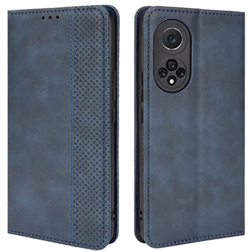 HualuBro Etui Coque pour Honor 50 5G / Huawei Nova 9, Etui Housse en Cuir de Protection Portefeuille Magnétique Antichoc Flip Cover Case pour Honor 50 5G / Huawei Nova 9 Coque (Bleu)