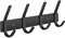 JOLY FANG Kleiderhaken Wand, Garderobenleiste Wandgarderobe Schwarz, Garderobenhaken Edelstahl, Hakenleiste Garderobe für Schlafzimmer Bad Küche (Schwarz, 4 Haken)