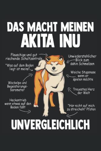 Anatomie eines Akita Inu: Akita Inu Notizbuch Tagebuch | DIN A5 | Liniert | 120 Seiten