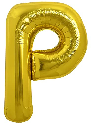 TONIFUL 40 Inch Large Gold Letter P Balloons, Foil Mylar Big Balloons for Birthday Party Anniversary Supplies Decorations