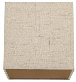 Contemporary and Sleek Taupe Linen Fabric Small Square Lamp Shade 40w Maximum | 16cm x 16cm | for Table Lamp, Wall or Pendant Light Fitting | Inner Satin Lining by Happy Homewares