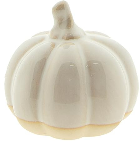 Clayre & Eef Deko Kürbis Ø 14*12 cm Beige Braun Porzellan Dekoratives Figur Deko Accessoires Wohnaccessoires