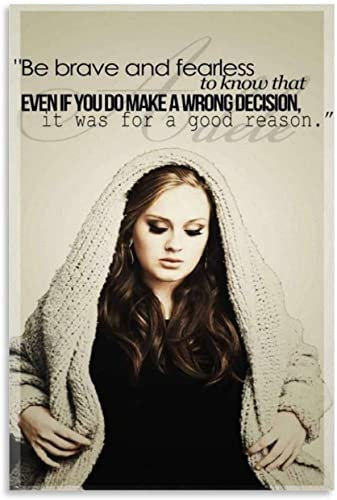 Leinwandbild 50 * 70cm Adele Berühmte Sängerin Singerative Adele Inspirational Dekorative Leinwand Wandkunst Wohnzimmer Poster Schlafzimmer Kein Rahmen