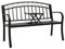vidaXL Gartenbank mit Tisch Parkbank Sitzbank Balkonbank Terrassenbank Metallbank Bank Gartenmöbel Balkonmöbel Garten Terrasse Balkon Schwarz 120cm Stahl