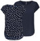 ONLY Tshirt Damen Regular Fit ONLVIC 2er Pack Rundhals Kurzarm Bluse Top Sommer Basic Muster Einfarbig Blau 36, Größe:36, Farbe:Night Sky (15284243)