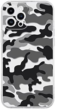 CrazyLemon für iPhone X/iPhone XS TPU Hülle Silikon Klar Cool Schwarz Grau Camouflage Muster Schlank Hülle mit Kamera Objektiv Schutz Abdeckung für Männer Jungen