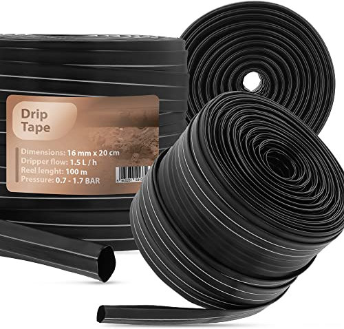 Gotero de riego de 16 mm x 20 cm, 100 m, riego por goteo, tubería de agua agrícola, línea de riego por goteo
