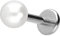 PIERCINGLINE Titan Labret mit Push Fit SYNTH. PERLE Piercing Ohr Helix Conch Tragus Silberfarben 1,2x7x4 mm