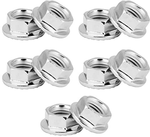 10 Stück Feingewinde-Sechskant-Sechskantmutter, Flanschmuttern, Befestigungselement mit Pad, 6 X 4 X 2, Langlebige M10 X 1,25-Mutter