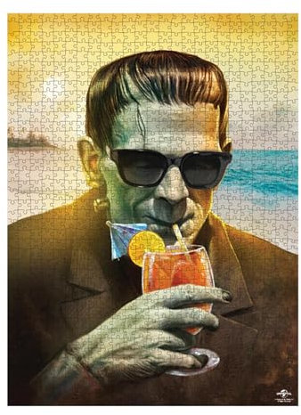 Trick Or Treat Studios Universal Monsters Frankenstein at The Beach 1000 Piece Jigsaw Puzzle