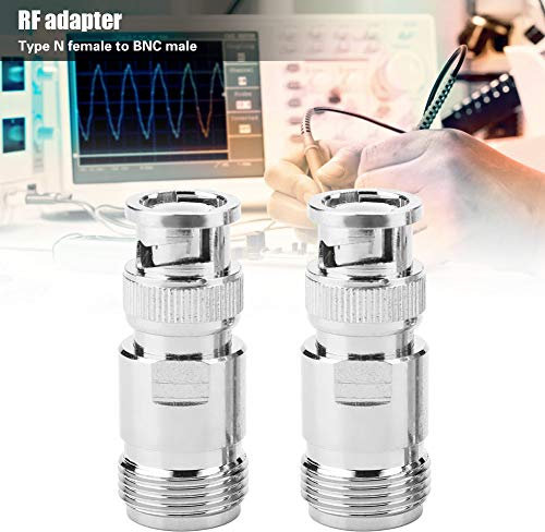 BNC Adapter 2pcs Type N Female Type N to BNC Adapter, RF Adapter Computer Cable Adapters Gender Changers to BNC Male RF Connector Coaxial Adapter Test Converter