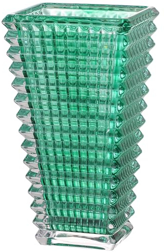 Mcmcncuiu, Jarrón de cristal verde grande para salón, dormitorio, cocina, mesa de comedor, chimenea, boda, resistente, 23 cm