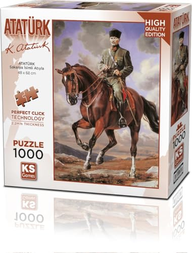 KS Puzzle - Gazi Mustafa Kemal mit seinem Pferd Sakarya - 1000 Teile Puzzle für Erwachsene
