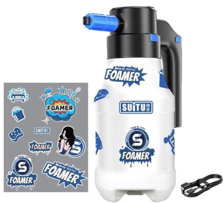 Pulverizador eléctrico de espuma de 1,5 l para lavado de coches, recargable por USB, pulverizador de agua de espuma de riego para lata de nieve T7s8