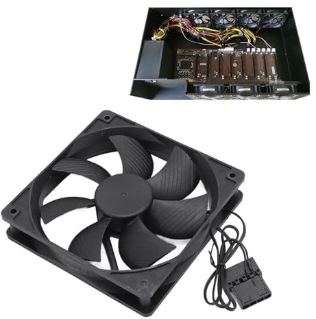 PC Fan, 120mm Fan, 2Pin 3000Rpm PC Case Fan for Computer Cases Cooling, 120x120x25mm PWM PC Case Cooler Fan for Desktop (Black)