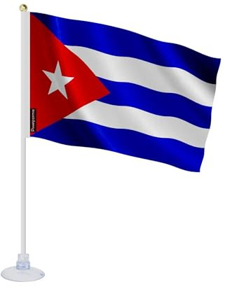 Bandera de Cuba mini con ventosa, 20 x 30 cm