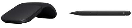 Microsoft Surface Arc Mouse SC Bluetooth XZ/NL/FR/DE Black & Surface Slim Pen | Black | Compatible with Surface Pro (11th Edition), Surface Pro 9, Surface Pro 8, Surface Pro X