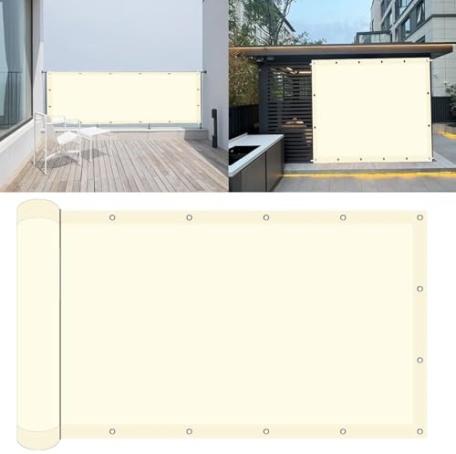 Toile D Ombrage Rectangulaire 2.5 x 3 m Contre Le Vent Résistant Aux UV Toile Ombrage HDPE Polyester Anti-Déchirure pour Patio Jardin Terrasse Balcon, Beige