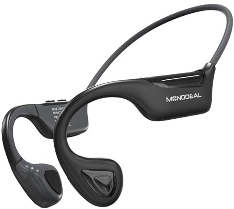 MONODEAL Knochenschall Kopfhörer Bluetooth, Open Ear Kopfhörer Kabellos, 5.3 Sport Bone Conduction Kabellos IPX7 wasserdichte Schweißfeste Sportkopfhörer für Läufer Fahrrad Radfahren Fitness
