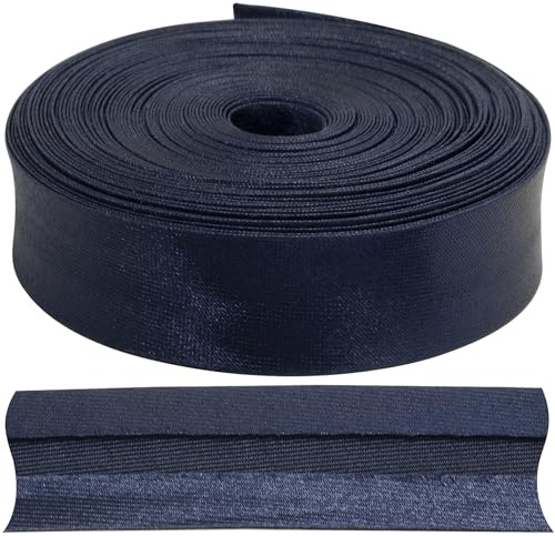 AERZETIX - C77292 - Gefaltetes schrägband 9 Meter x 15mm - aus Polyester - Farbe dunkelblau
