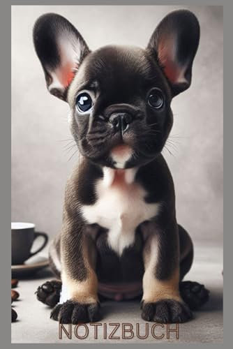 Französische Bulldogge Notizbuch, Buch: Das perfekte Geschenk für Bully Liebhaber & Bulldog Fans, Hundemotiv Liniert,DIN A5: Tagebuch, Journal, ... auf dem Cover, schönes Motiv, Welpe