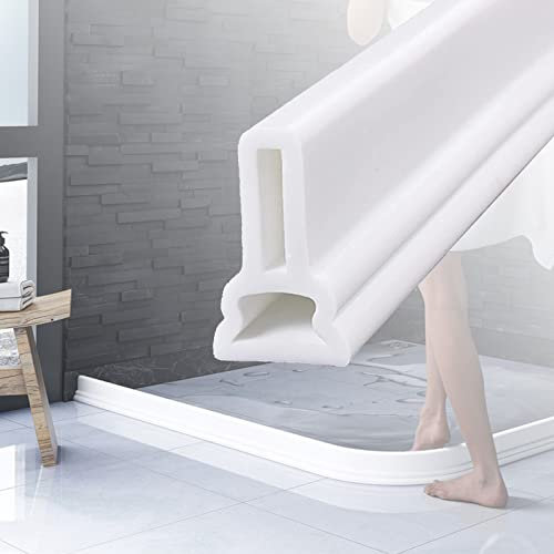 Duschbarriere Silikon-Wasserstopper für Waschbecken und Badewanne, Rückhaltesystem für Bad und WC, 110 cm
