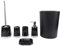 Badezimmer-Zubehör-Set, Schwarz, Badezimmer-Zubehör-Set, 6-teilig, Badezimmer-Zubehör-Set mit Mülleimer und Zahnbürstenhalter, Seifenschale, Toilettenbürste, Mundwasserbecher