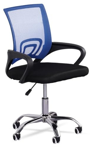 MUWO Director Büro Drehstuhl | ergonomisch & höhenverstellbar | atmungsaktives Mesh-Gewebe | stabile Metallfüße | optimaler Sitzkomfort für langes Arbeiten & Homeoffice (Navy)