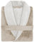 LOOKS BY WOLFGANG JOOP Bademantel L, Bademantel Damen Frottee, Frauen Morgenmantel beige mit Schalkragen, hochwertige Baumwollmischung