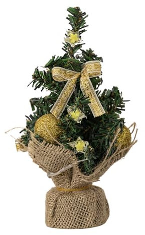 Albero di Natale da tavolo con luci a LED luminose accessori per la decorazione della casa ornamento da tavolo elegante regalo per le vacanze