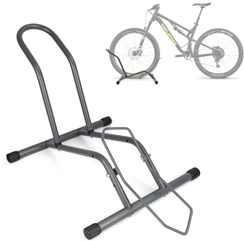 MEGHNA Fahrradständer Professional Boden Freistehender Ständer Halter Montages Fahrradpark Ständer für Mountainbike Rennrad MTB Schwarz