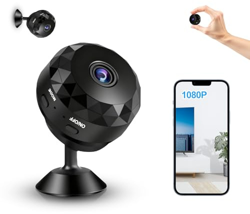 GOINGSKY Mini Überwachungskamera 1080P WLAN mit App, Bewegungserkennung, Nachtsicht und Live-Übertragung, Kompakte Sicherheitskamera für Innenräume und Fernüberwachung