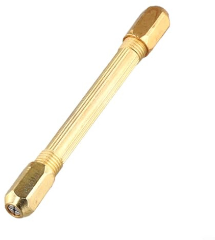 Mini kit de taladro manual con 10 brocas trenzadas de acero de alta velocidad para tallar y perforar delicados objetos frágiles con diseño de cuatro portabrocas estables (C)