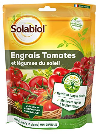 SOLABIOL Engrais Tomates et Légumes du soleil - 500g - Nutrition longue durée - Jusqu’à 10 plants -Utilisable en Agriculture Biologique SOTOMY500