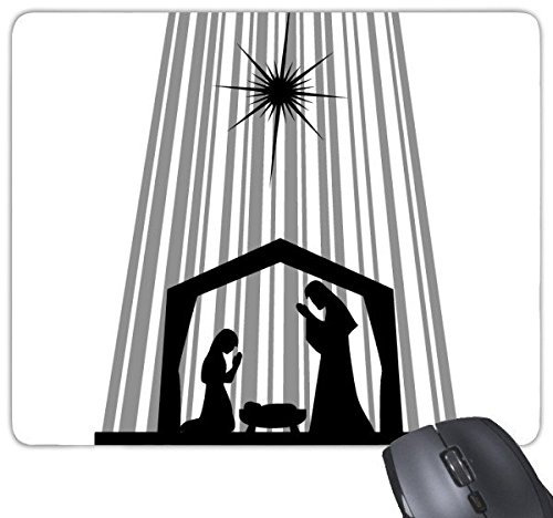 DIYthinker Religion Christentum Heiliger Glaube, Kirche, Schwarz Weiß Beten Kultur Design Kunst Illustration Muster Rechteck Griffige Gummi Mousepad Spiel-Mausunterlage