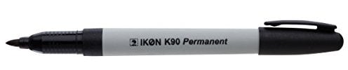 SMCO 3 x FINE Black Bullet Tip 0.8MM PERMANENT MARKER Pens K90 Waterproof