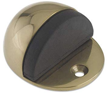 Zoo Hardware ZAB06B Oval Door Stop - Polished Brass - Floor Mounted - Face Fix