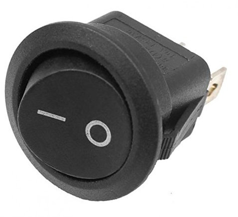 5x Wippschalter Ø 20 mm Rund Schwarz KFZ Wippenschalter Schalter EIN/AUS 250V 10A