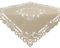 Quinnyshop Weiße Blumen Durchbruchsstickerei Mitteldecke ca. 85 x 85 cm Eckig Leinen-Optik, Beige