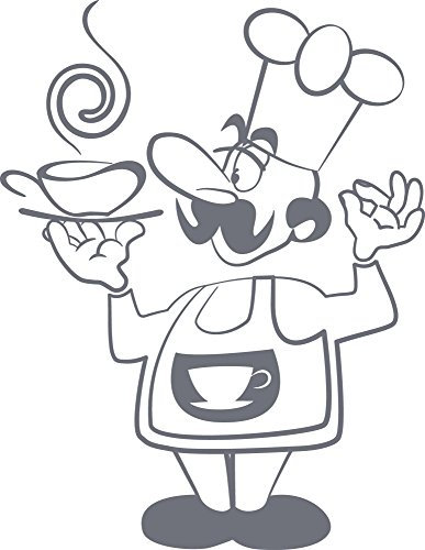 GRAZDesign Wandtattoo Koch Küche | Küchenaufkleber selbstklebend - 39x30cm / 071 grau
