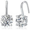 Diamond Treats Kleine Tropfenohrringe für Damen und Mädchen aus 925 Sterling Silber. Einfache Silberohrringe mit 8 mm runden klaren Zirkonia Steinen