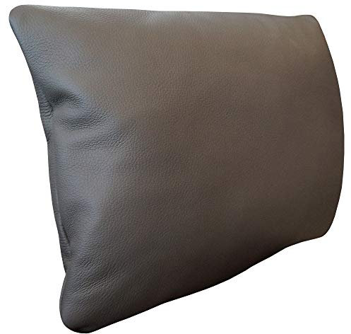 Quattro Meble Grau Echtleder Kissen Sofa & Stuhl Dekokissen Zierkissen Echtleder Rückenkissen Rindsleder Echt Leder Modell 1EL (30 x 40 cm)